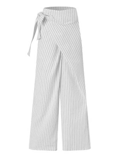 Women‘s Wide Leg Dress Pants Trousers Full Length Fashion Streetwear Street Daily White Blue S M Fall Winter