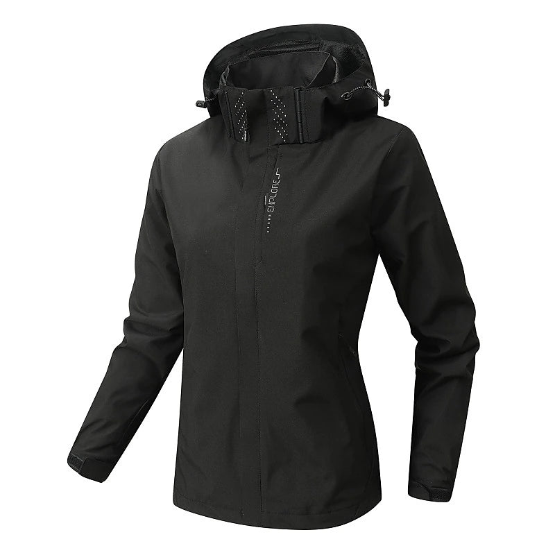 Women's Softshell Jacket Hiking Jacket Hiking Windbreaker Outdoor Thermal Warm Windproof Outerwear Winter Jacket Full Length Hidden Zipper Fishing Camping / Hiking / Caving Traveling Black Pink Light