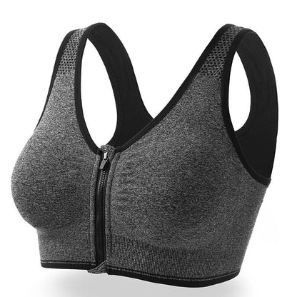 3 Pack Women's High Support Sports Bra Running Bra Seamless Zip Front Racerback Bra Top Padded Yoga Fitness Gym Workout Breathable Shockproof Quick Dry Khaki Black White Solid Colored