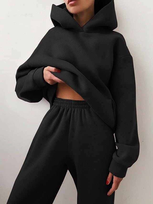 Women's Tracksuit Sweatsuit 2 Piece Street Winter Long Sleeve Fleece Thermal Warm Breathable Soft Fitness Running Jogging Sportswear Activewear Camel Almond Light Brown - LuckyFash™