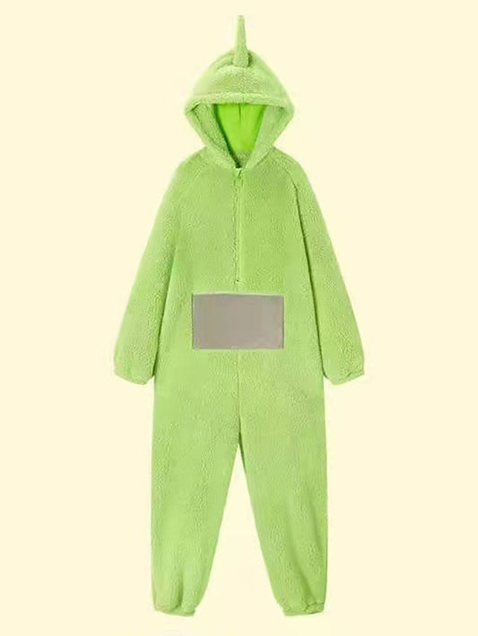 Adults' Kigurumi Pajamas Nightwear Alien Teletubbies Character Onesie Pajamas Flannel Cosplay For Men and Women Christmas Animal Sleepwear Cartoon Festival / Holiday Costumes - LuckyFash™