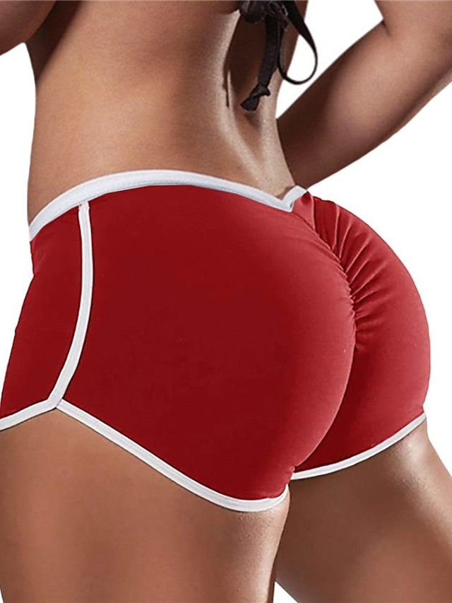 Women's Running Shorts Workout Shorts Scrunch Butt Ruched Butt Lifting High Waist Shorts Athletic Athleisure Tummy Control Butt Lift Breathable Yoga Fitness Gym Workout Sportswear Activewear Black - LuckyFash™