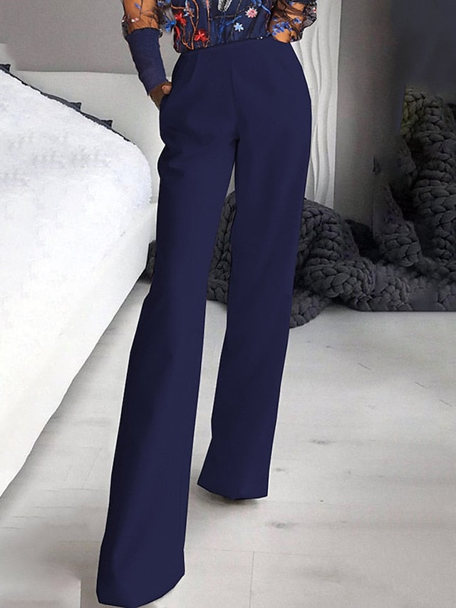 Women's Jumpsuit Mesh Embroidered Floral Stand Collar Elegant Party Street Regular Fit Long Sleeve Blue S M L Spring - LuckyFash™