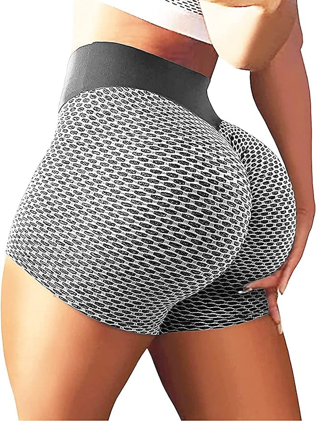 Women's Yoga Shorts Biker Shorts Criss Cross Butt Lift Yoga Fitness Running Shorts Black Red Blue Spandex Sports Activewear Stretchy - LuckyFash™