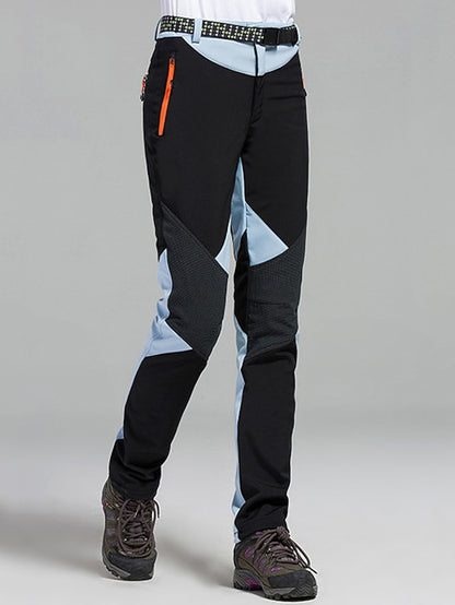 Women's Hiking Pants Trousers Fleece Lined Pants Softshell Pants Winter Outdoor Waterproof Windproof Thermal Warm Elastic Waist Fashion Bottoms Blue Red Skiing Camping Ski / Snowboard - LuckyFash™
