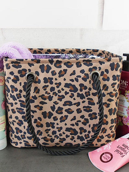 Leopard Print Waterproof Canvas Organizer Bag