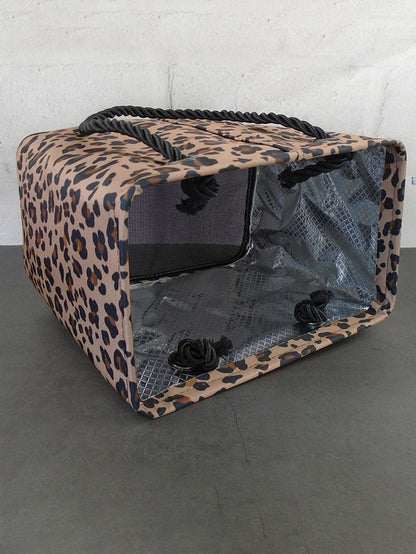 Leopard Print Waterproof Canvas Organizer Bag