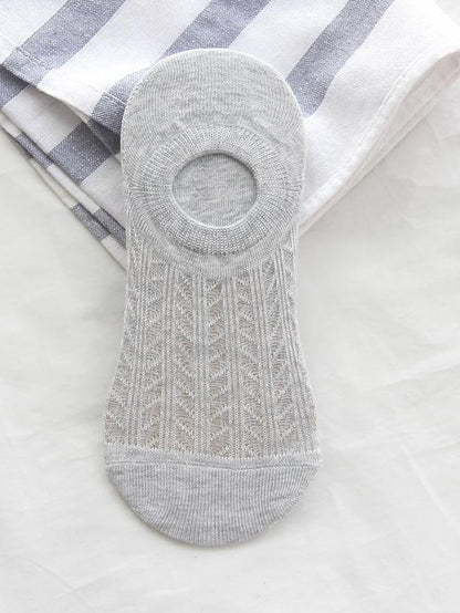 socks women spring and summer new glass silk ladies non-slip invisible socks cotton hollow mesh air conditioning socks boat socks women - LuckyFash™