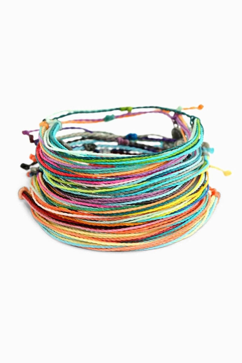 Light Blue Multi Colors Wax Rope Woven Bracelet Set