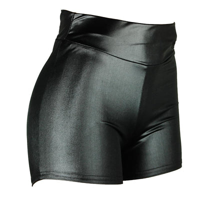 Women's Shorts Faux Leather Solid Colored Wine Black Streetwear High Waist Short Street Club