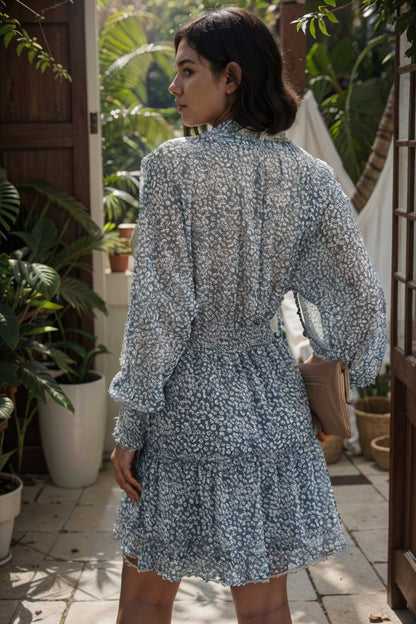 loose leopard print v neck dress drop shoulder a line closed cape paneled 132910