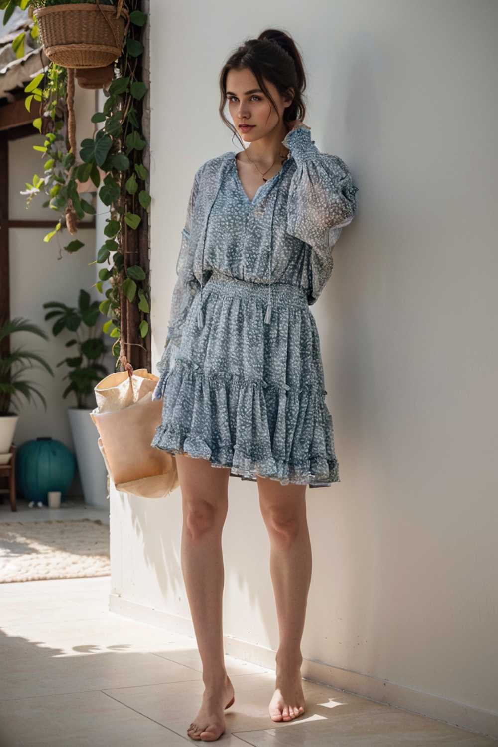 loose leopard print v neck dress drop shoulder a line closed cape paneled 131770