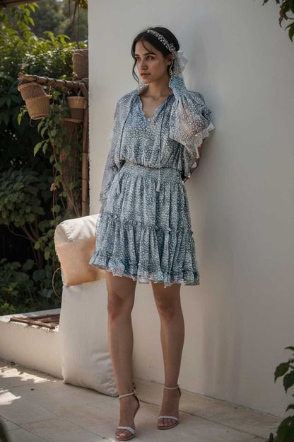 loose leopard print v neck dress drop shoulder a line closed cape paneled 138094