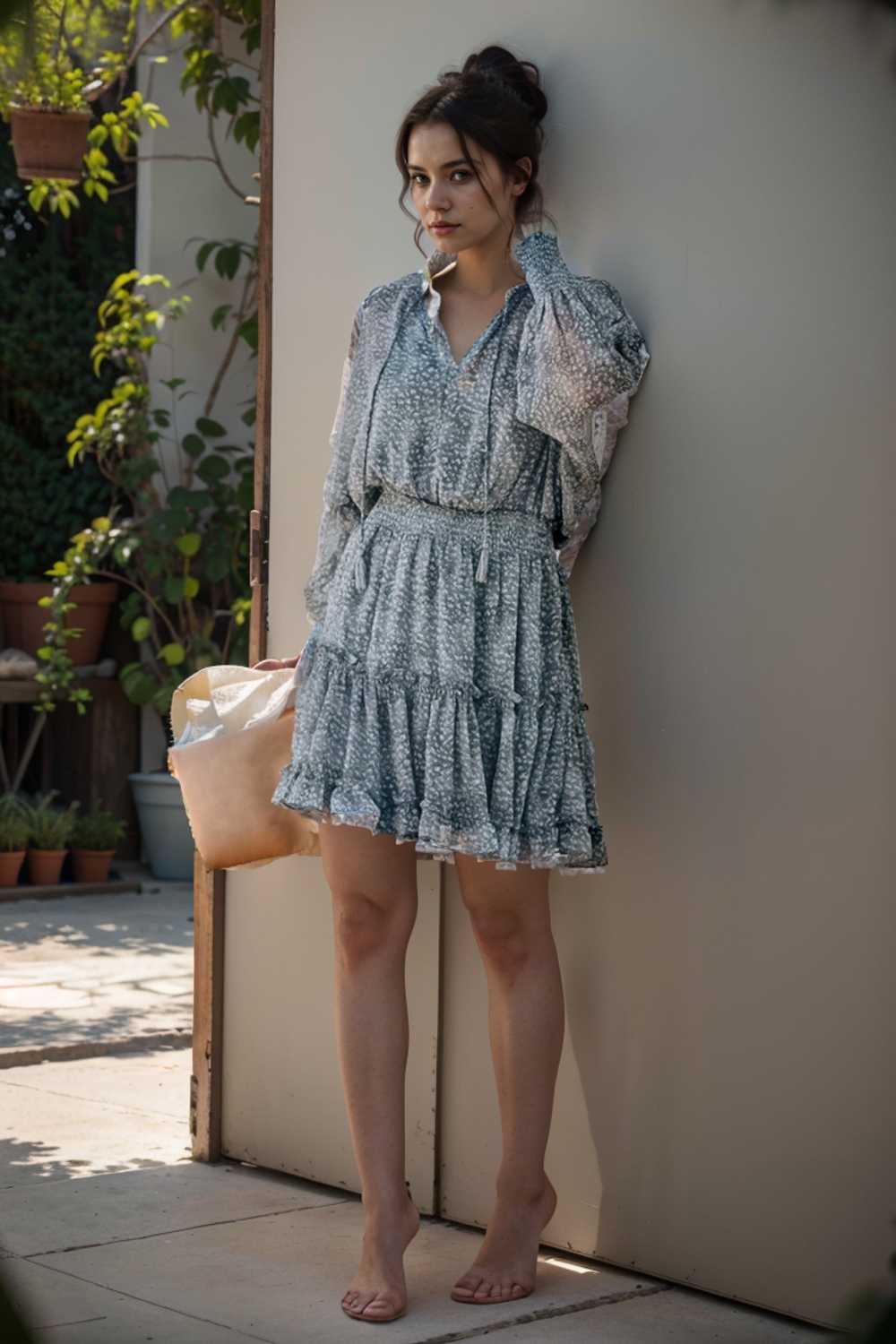 loose leopard print v neck dress drop shoulder a line closed cape paneled 116559