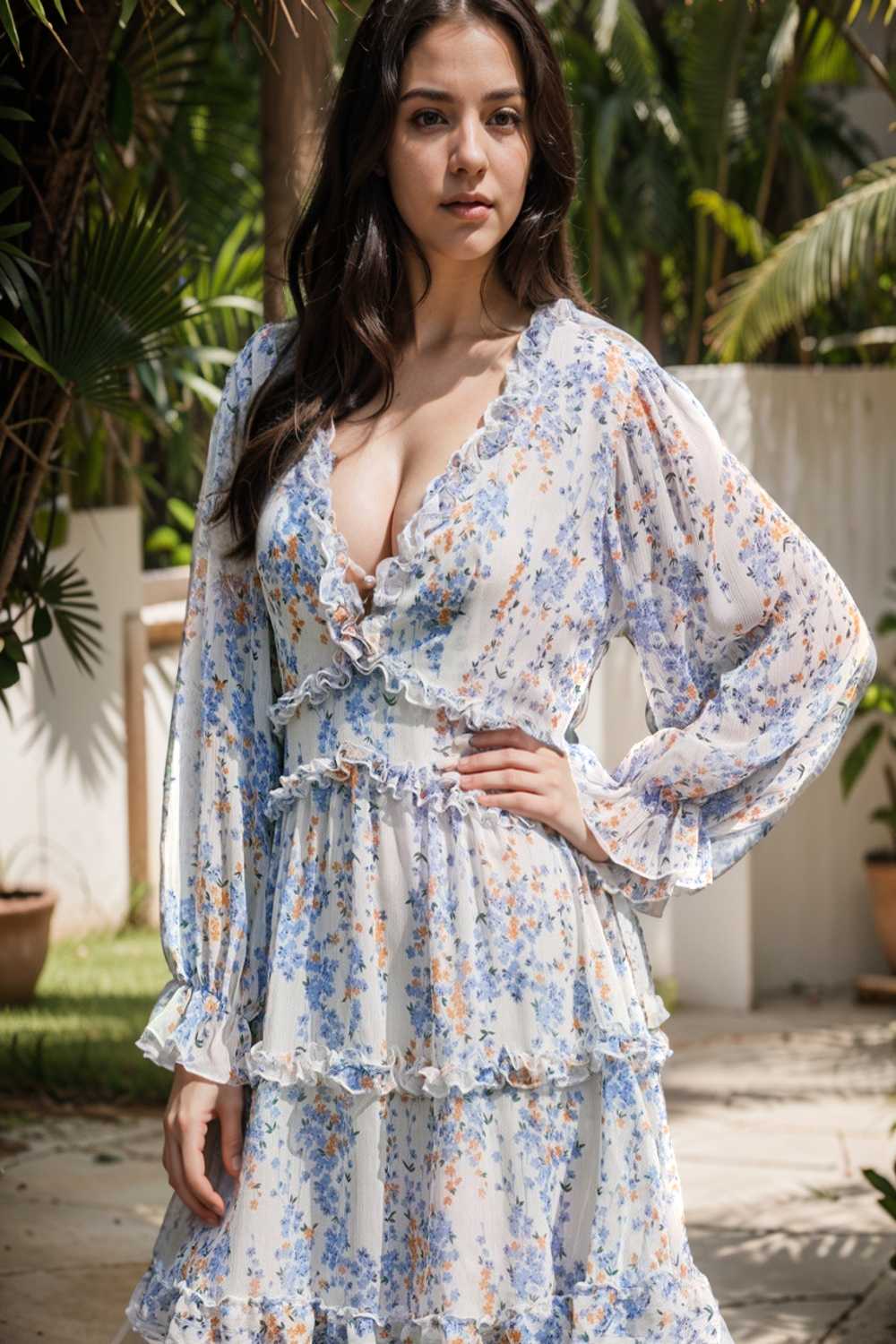 loose leopard print v neck dress drop shoulder a line closed cape paneled 130252