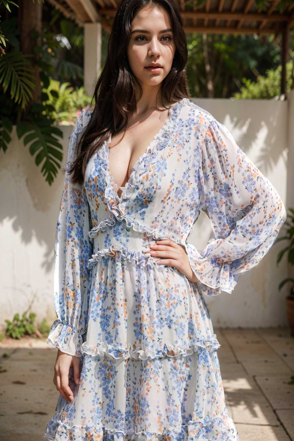 loose leopard print v neck dress drop shoulder a line closed cape paneled 116889