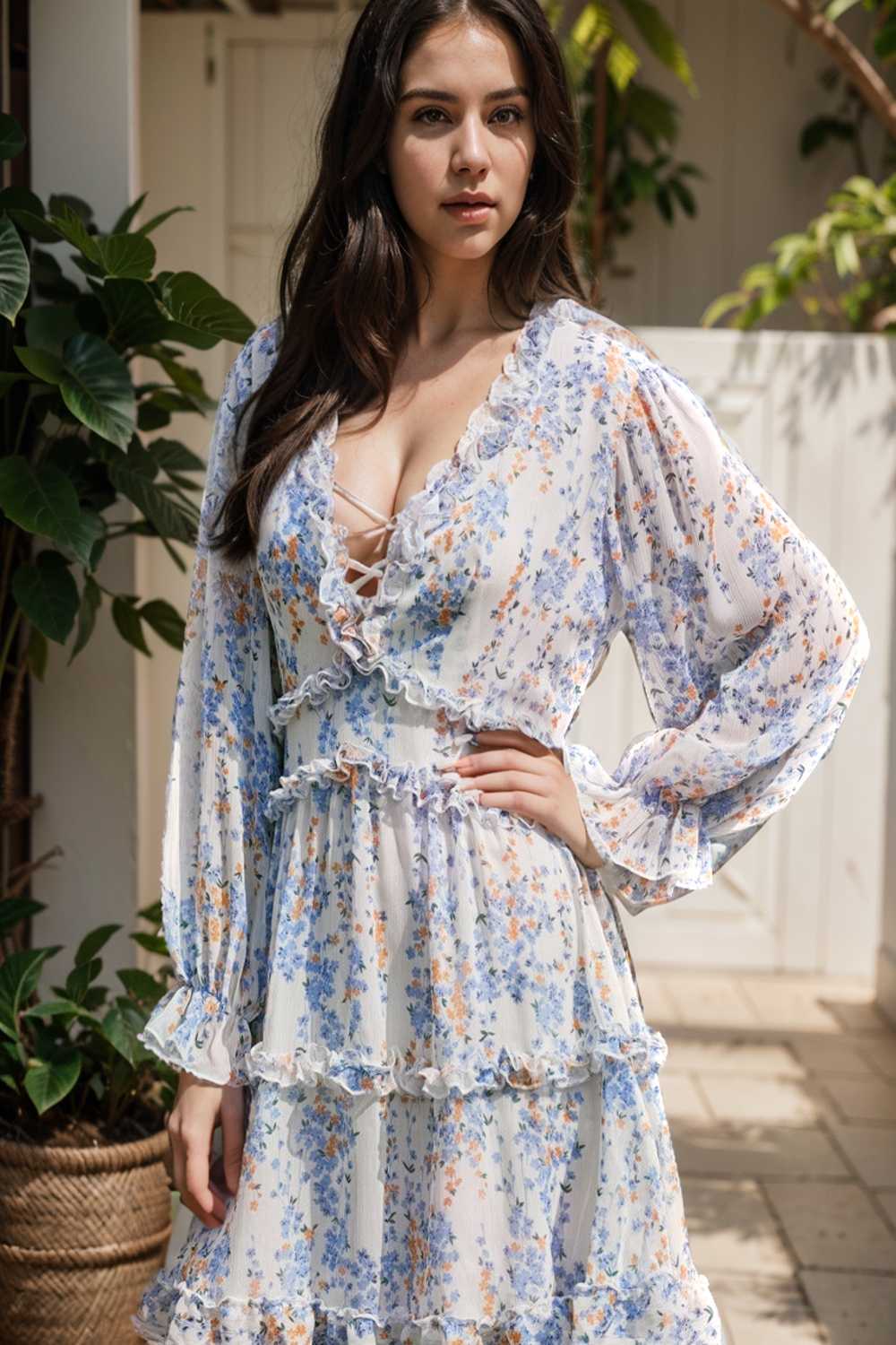 loose leopard print v neck dress drop shoulder a line closed cape paneled 131897