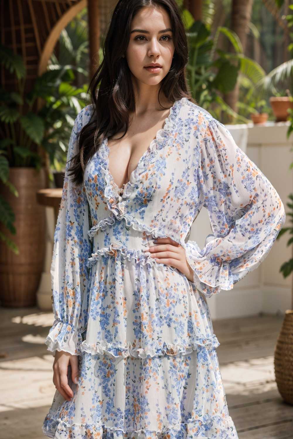 loose leopard print v neck dress drop shoulder a line closed cape paneled 131895