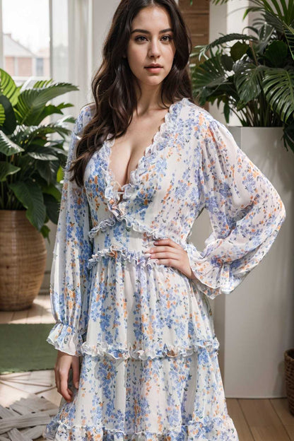 loose leopard print v neck dress drop shoulder a line closed cape paneled 116883