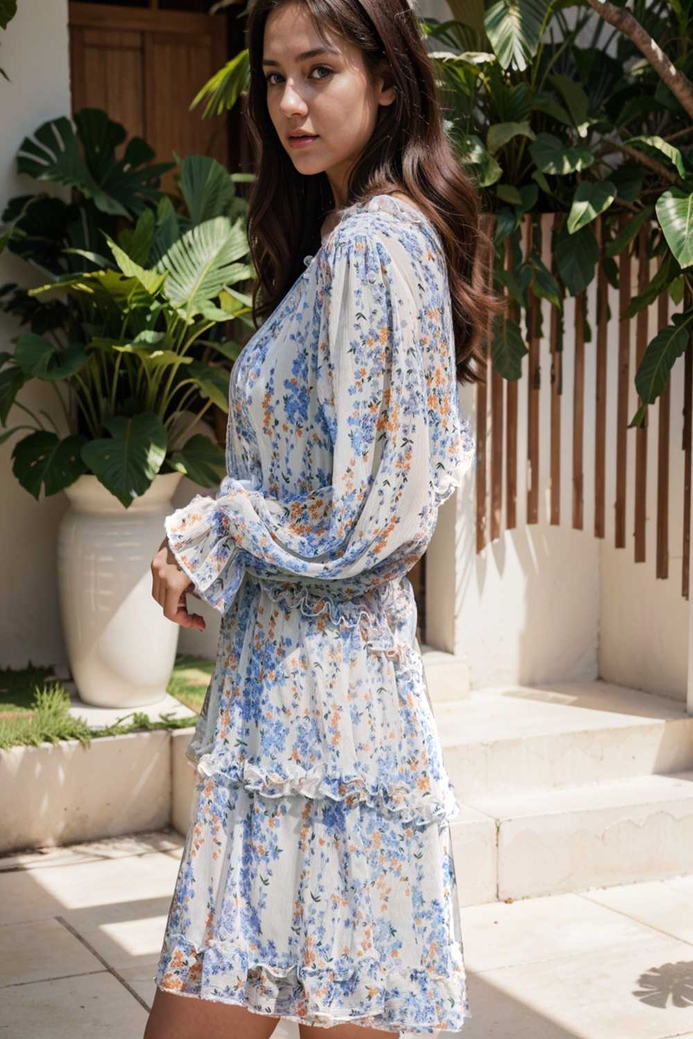 loose leopard print v neck dress drop shoulder a line closed cape paneled 140718