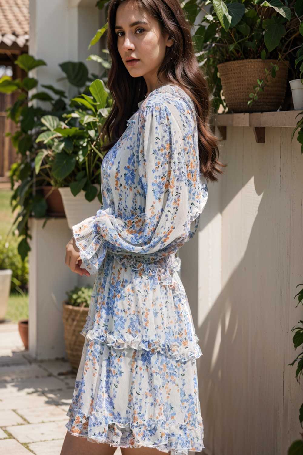 loose leopard print v neck dress drop shoulder a line closed cape paneled 109036
