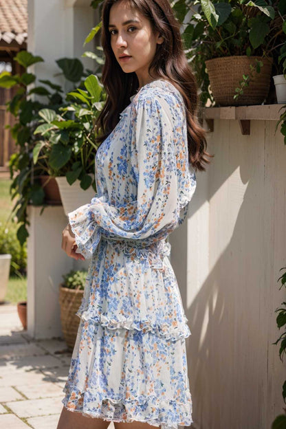 loose leopard print v neck dress drop shoulder a line closed cape paneled 109036