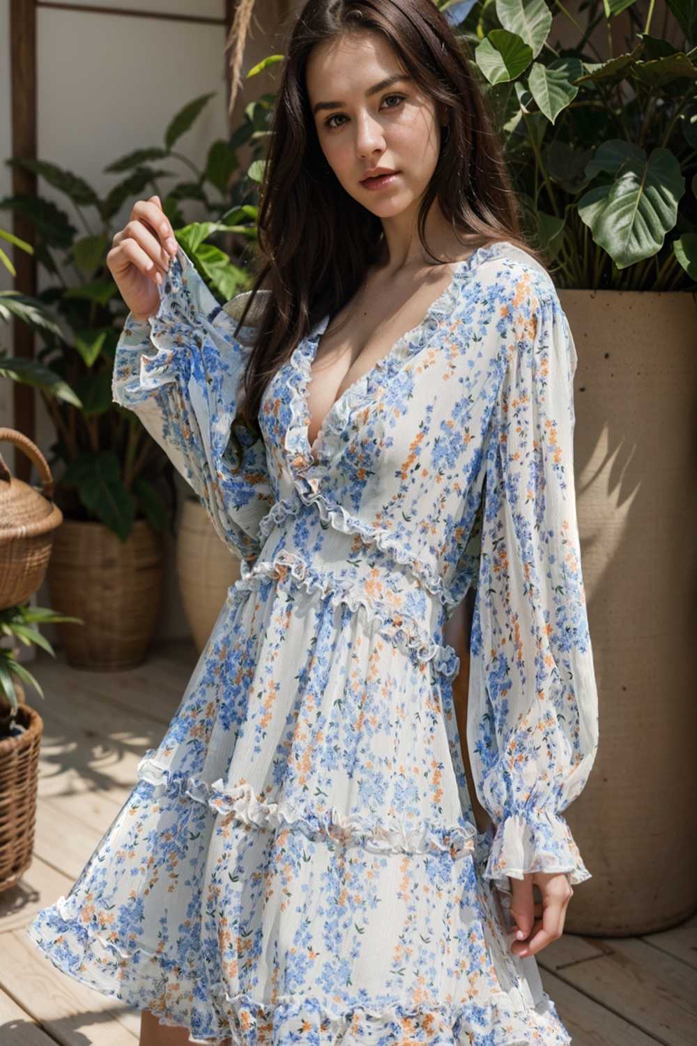 loose leopard print v neck dress drop shoulder a line closed cape paneled 131882