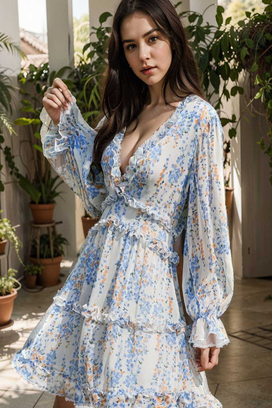 loose leopard print v neck dress drop shoulder a line closed cape paneled 102288