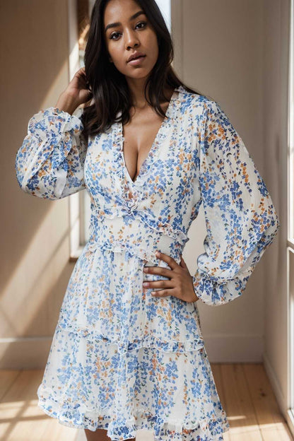 loose leopard print v neck dress drop shoulder a line closed cape paneled 132654