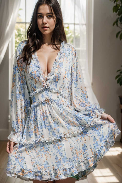 loose leopard print v neck dress drop shoulder a line closed cape paneled 131852