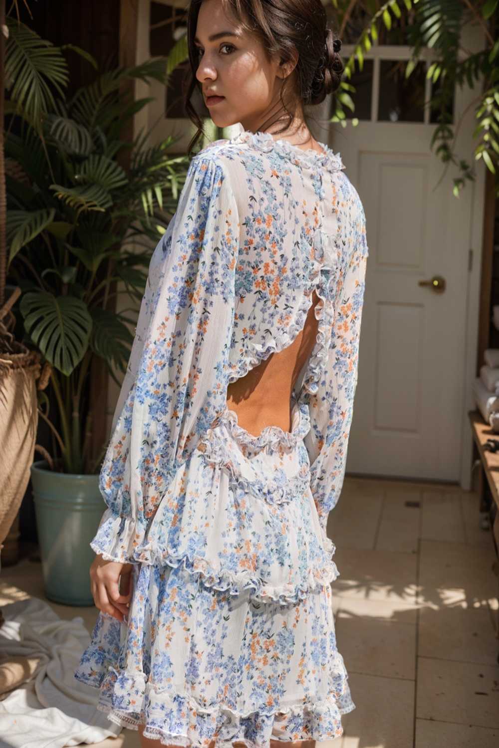 loose leopard print v neck dress drop shoulder a line closed cape paneled 131850
