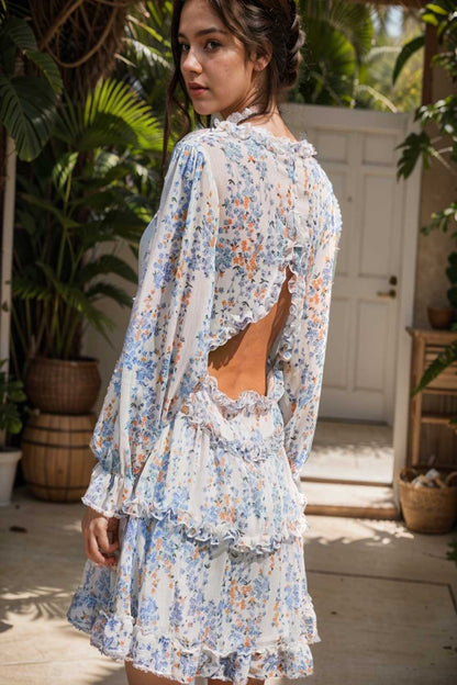 loose leopard print v neck dress drop shoulder a line closed cape paneled 120473