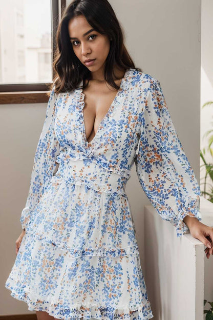 loose leopard print v neck dress drop shoulder a line closed cape paneled 129605