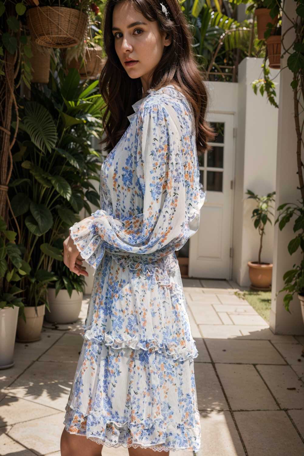loose leopard print v neck dress drop shoulder a line closed cape paneled 128283