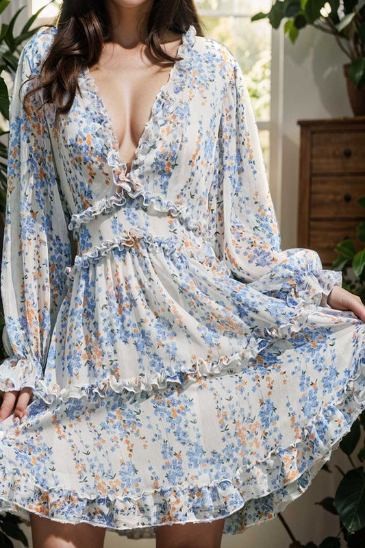 loose leopard print v neck dress drop shoulder a line closed cape paneled 131821