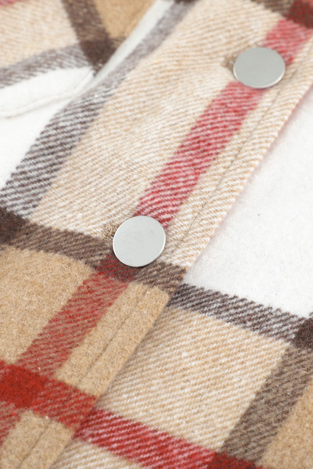 Loose Plaid Flannel Wool Lapel Coat