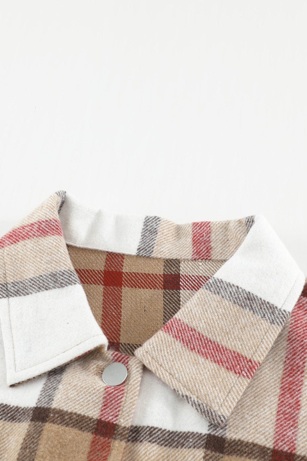 Loose Plaid Flannel Wool Lapel Coat