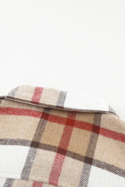 Loose Plaid Flannel Wool Lapel Coat