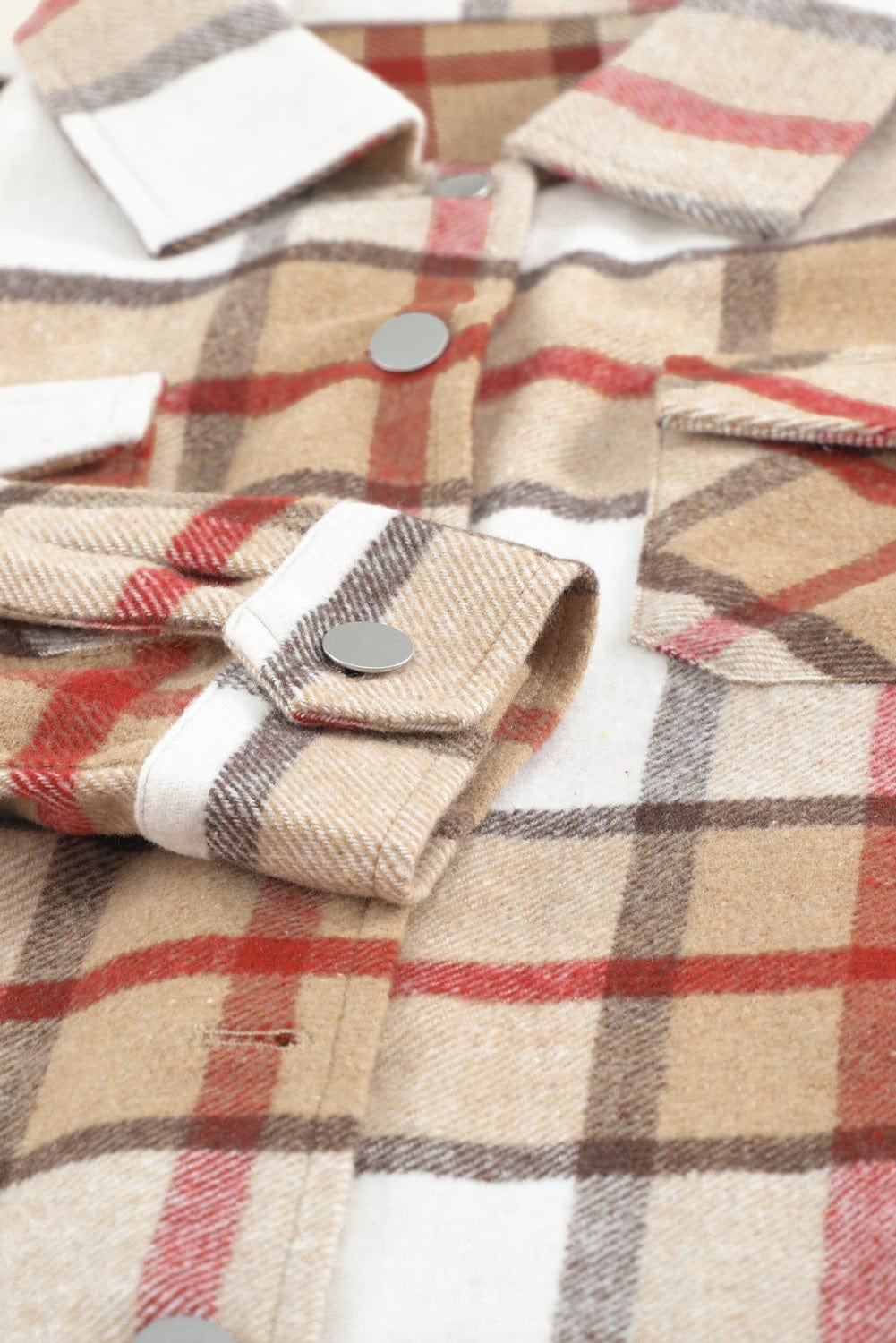 Loose Plaid Flannel Wool Lapel Coat