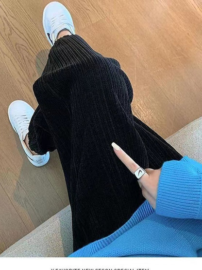 Women's Sweatpants Joggers Corduroy Fleece lined Black Grey Black Beige Fashion Casual Daily Micro-elastic Full Length Comfort Plain M L XL 2XL - LuckyFash™