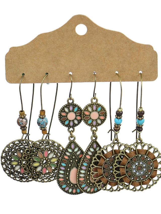 Women's Earrings Vintage Party Flower Earring / Spring / Summer / Fall / Winter / Silver - LuckyFash™
