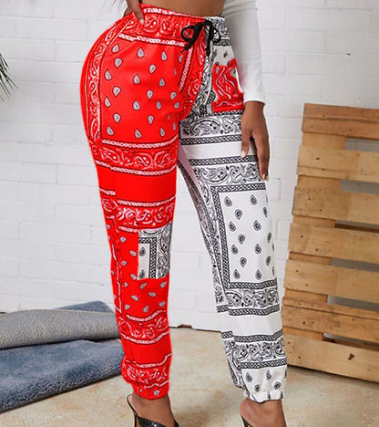 Women's Sweatpants Normal Polyester Graphic Prints Yellow Pink Casual / Sporty Mid Waist Ankle-Length Leisure Sports Weekend Summer