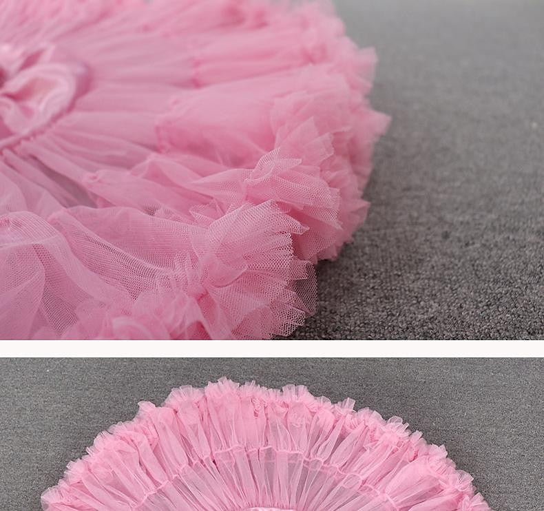 Women's Swing Petticoat Mini Skirts Ruffle Layered Tulle Solid Colored Performance Party Fall & Winter Organza Tulle Fashion Pink