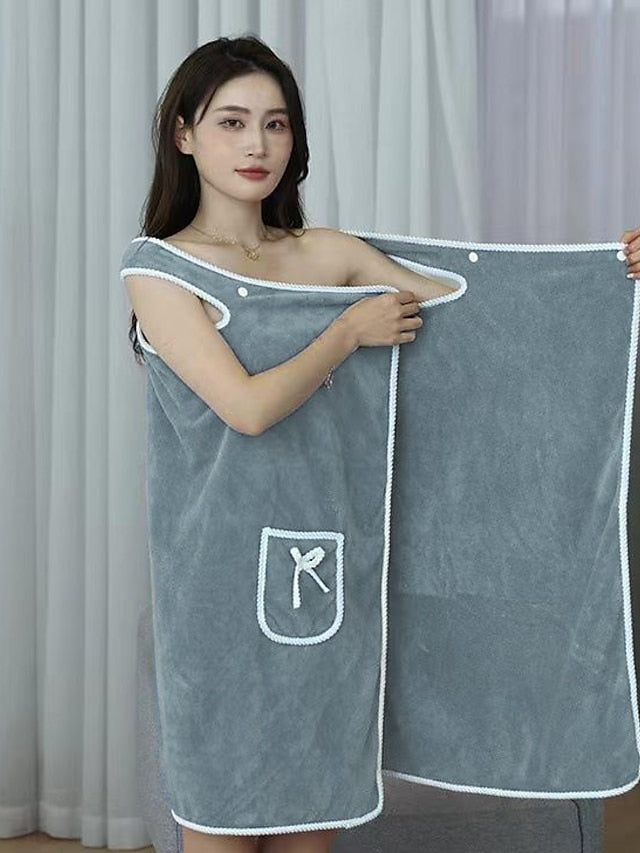 MicroFiber Wearable Bath Towel Dress Super Absorbent Home Wear Bath Skirt Bath Towel Ladies Water-Absorbent Soft Thick Wrapped Bathrobe Quick-dry - LuckyFash™