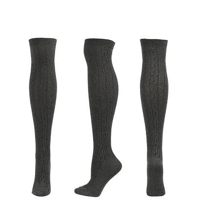 Women's Knee High Socks Home Daily Solid Color Polyester Spandex Basic Classic Warm 1 Pair