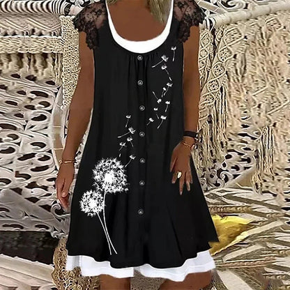 Women's Shift Dress Mini Dress Black Navy Blue Gray Short Sleeve Floral Lace Spring Summer Crew Neck Basic 2023 S M L XL XXL XXXL