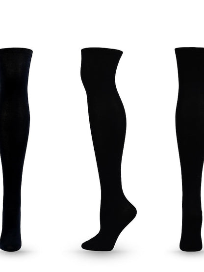 Women's Knee High Socks Outdoor Home Daily Solid Color Polyester Spandex Basic Classic Warm Casual 1 Pair - LuckyFash™