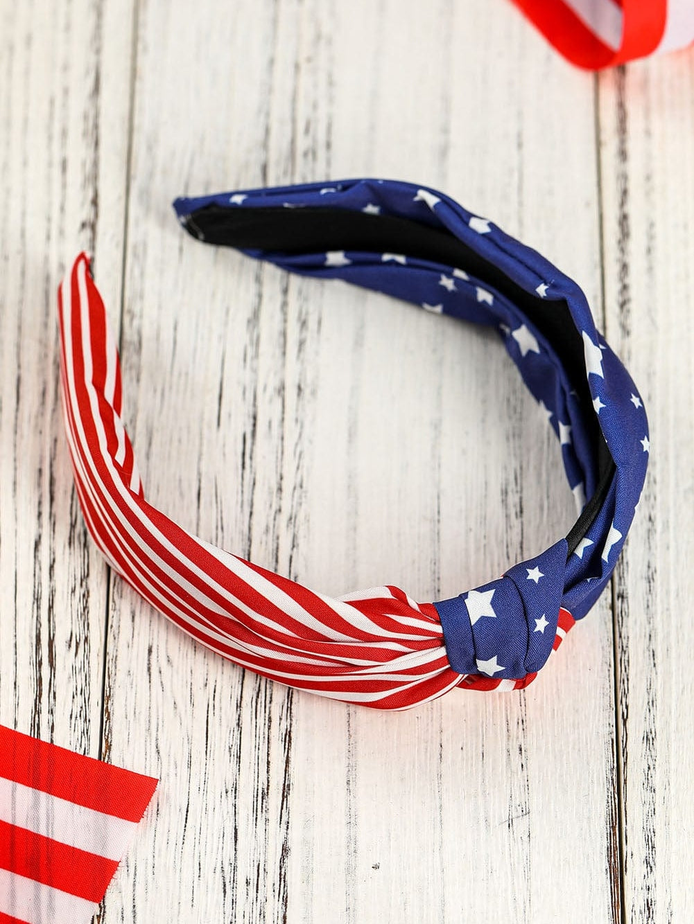 Multicolor American Flag Bow Knot Wide Headband