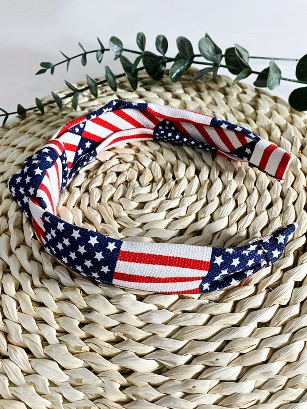 Navy Blue Flag Day Knotted Headband