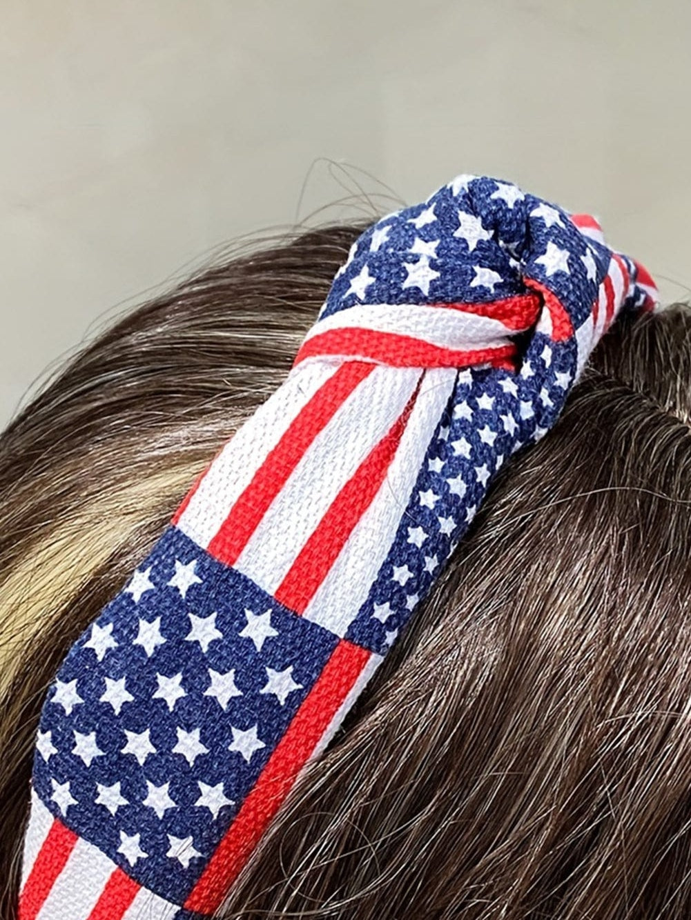 Navy Blue Flag Day Knotted Headband